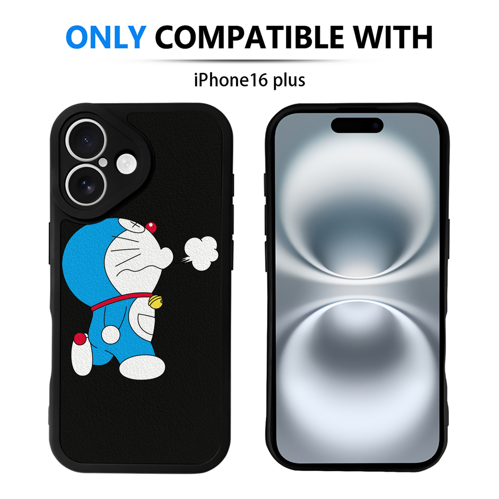 （画像用） ドラえもん Doraemon 【iPhone 16シリーズ対応】シリコンスマホケース（レザー調） 材質：シリコン